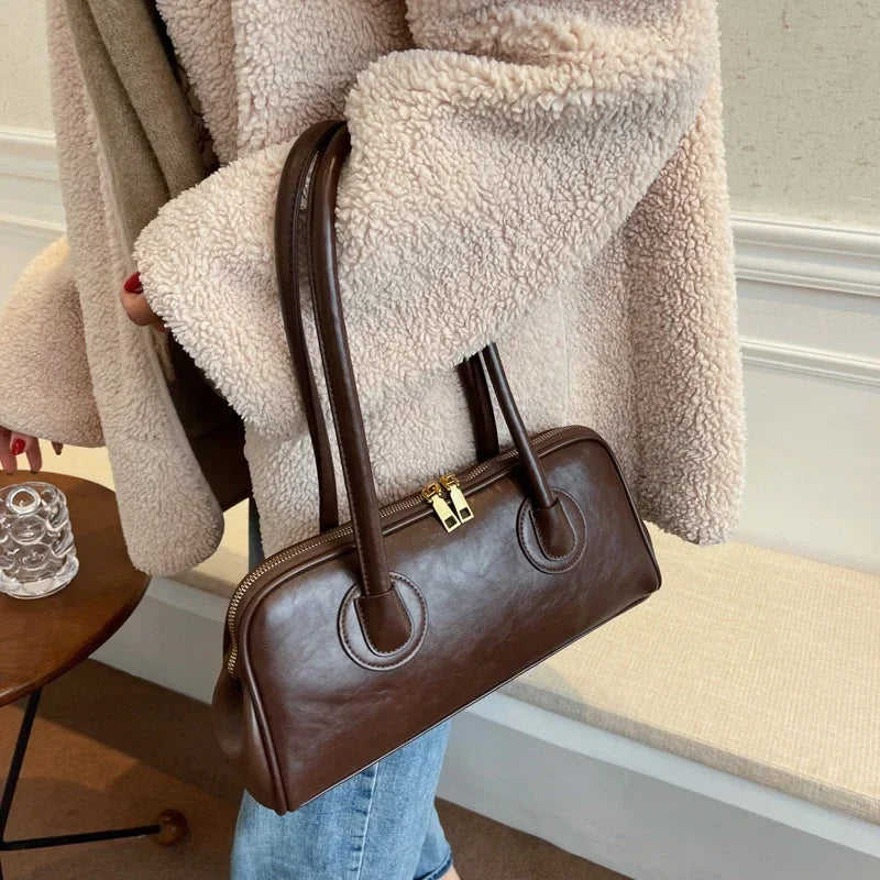 Baguette Shoulder Bag Large Pillow Style (Coffee) Apparel & Accessories > Handbags, Wallet's & Cases > Handbags - Tophatter Daily Deals