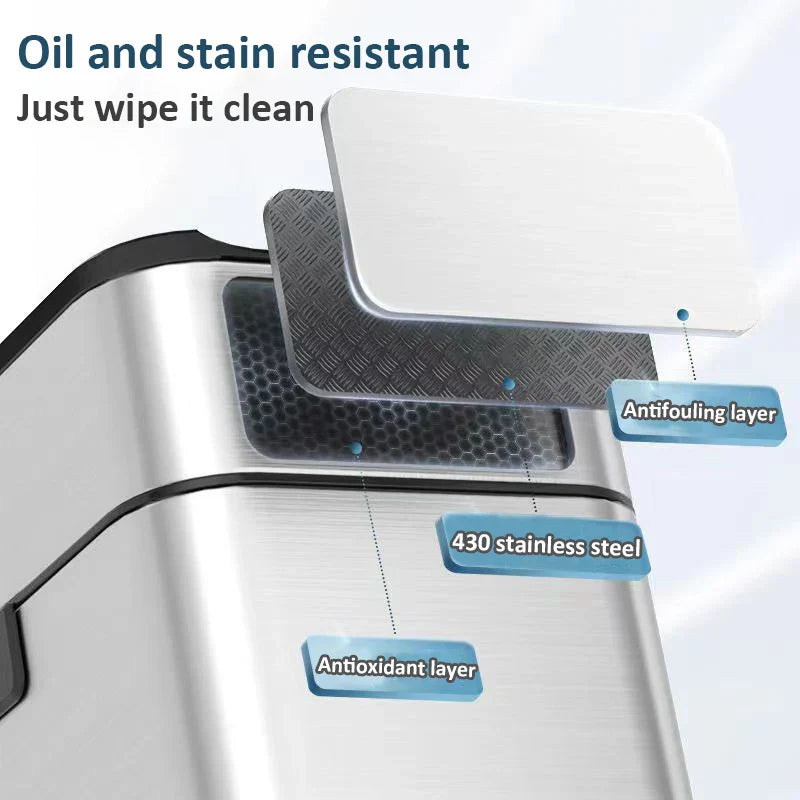 Trash Can 20L Stainless Steel Sensor Kitchen Bin Hands Free - Tophatter Daily Deals