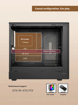 MATX PC Case Wooden Panel Tempered Glass Type C Port - Tophatter Daily Deals