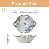 Ceramic 7.5 Inch Noodle Bowl With Handles Floral Porcelain Style H 7.5 inch - Tophatter Daily Deals