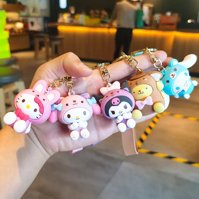 Kawaii Hello Kitty Keychain Sanrio My Melody Kuromi Cinnamoroll Car Key Ring Keychain Animals - Tophatter Daily Deals
