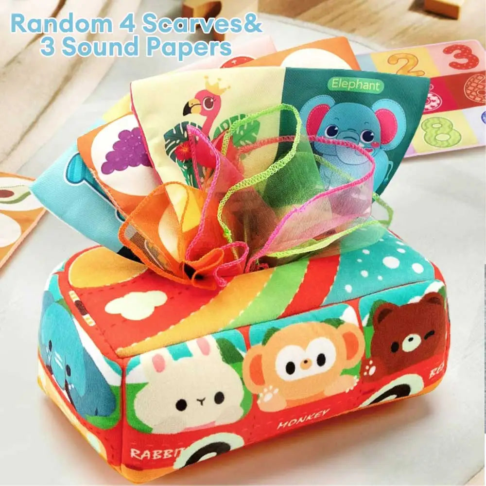 Montessori Cloth Tissue Box Toy Newborn Sensory Toys - Tophatter Daily Deals