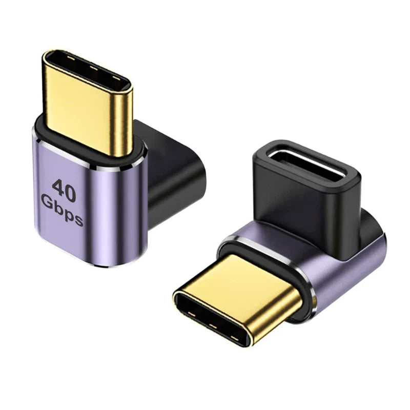 Usb C Adapter 40Gbps 90 Degree Right Angle 100W Extender - Tophatter Daily Deals