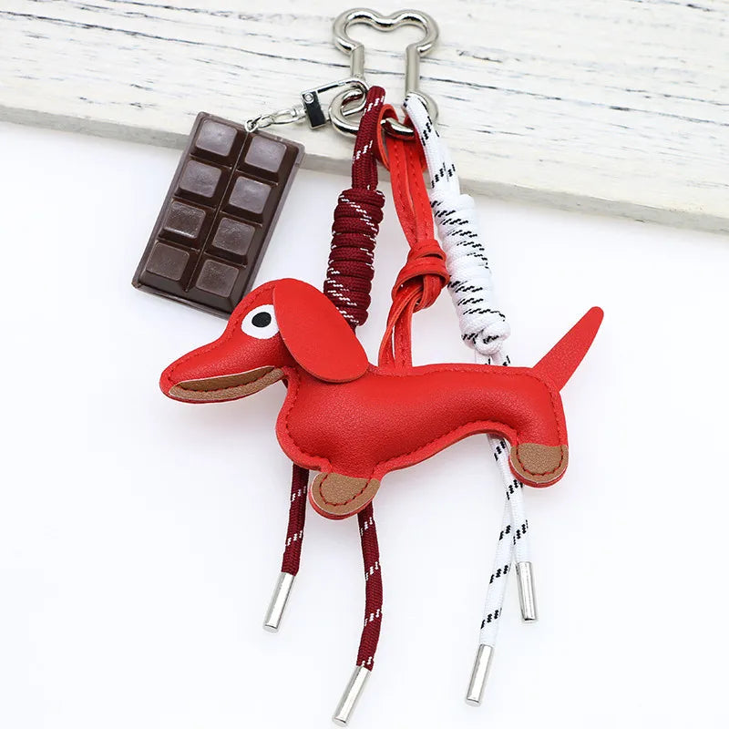 Dachshund Pu Leather Bag Charm Baseball Keychain Gift 18 - Tophatter Daily Deals