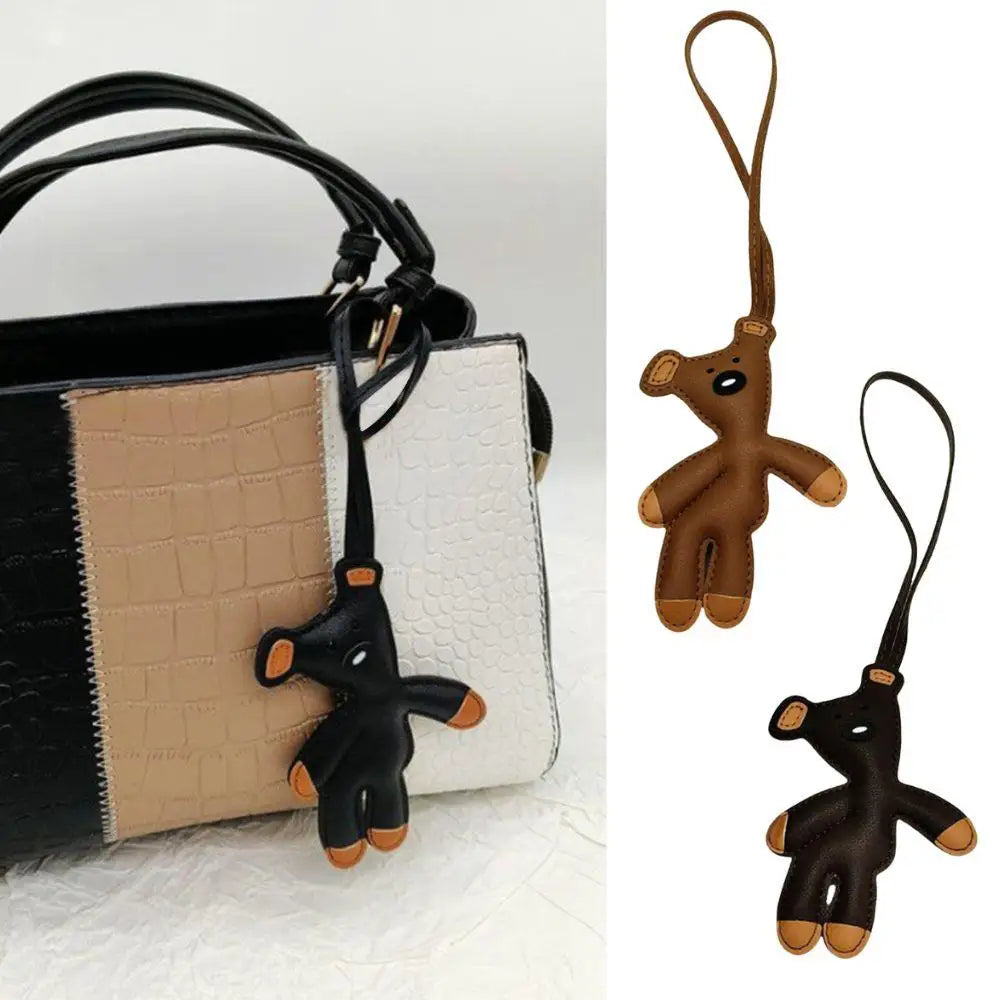 Bear Keychain PU Leather Mini Bag Charm Cute Gift Accessory - Tophatter Daily Deals