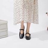 Supportive Women Mary Jane Flats - Square Toe, Leather - Tophatter Daily Deals