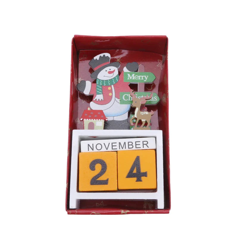 Christmas Wooden Countdown Calendar Ornament Tabletop Decor - Tophatter Daily Deals