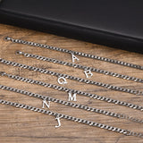 Initials Cuban Link Bracelet Stainless Steel Adjustable - Tophatter Daily Deals
