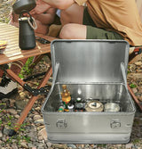 50L Outdoor Aluminum Alloy Storage Box Silver Camping & Hiking - Tophatter Daily Deals