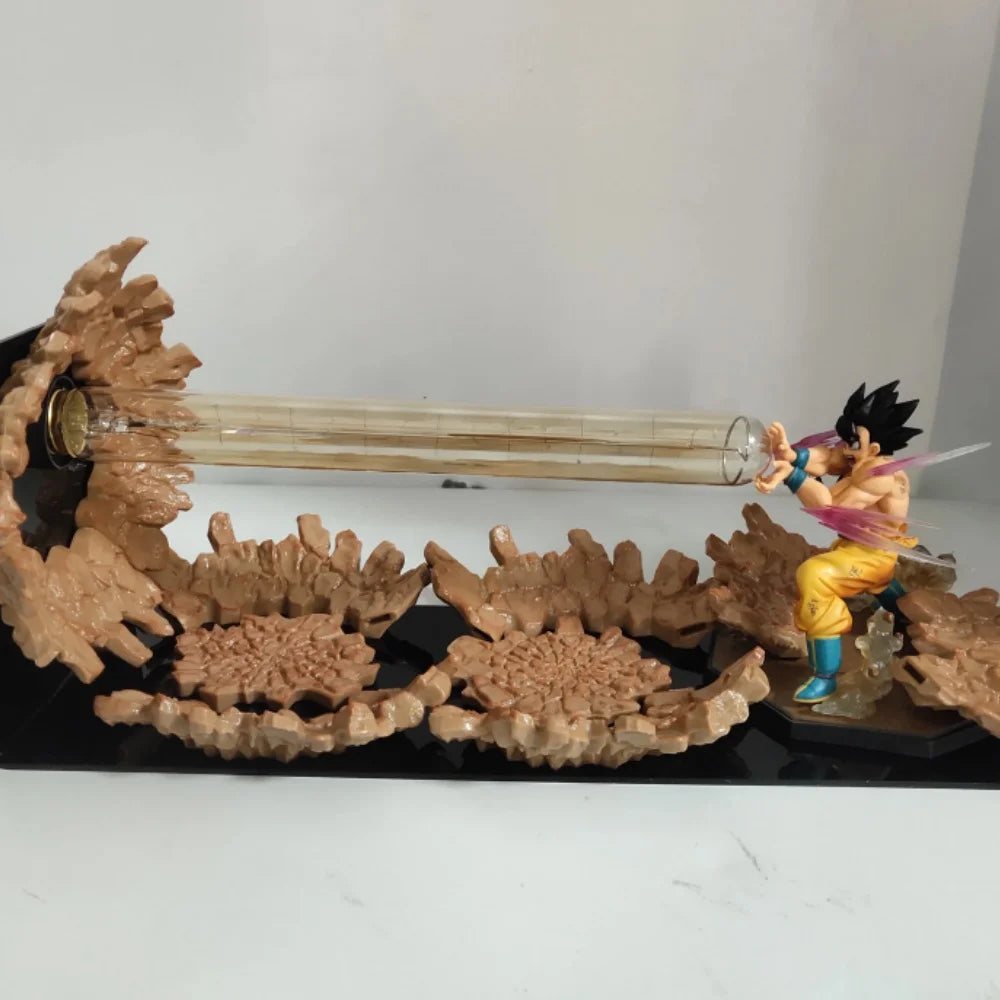 Dragon Ball Anime Son Goku KaMeHaMeHa Lamp Led Bulb Action Figures Model Figurine Figure & Base & Lamp DIY Decoration Collection Brown Base - Tophatter Daily Deals