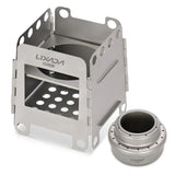 Folding Wood Stove with Mini Alcohol Stove Silver Camp Cooking - Tophatter Daily Deals