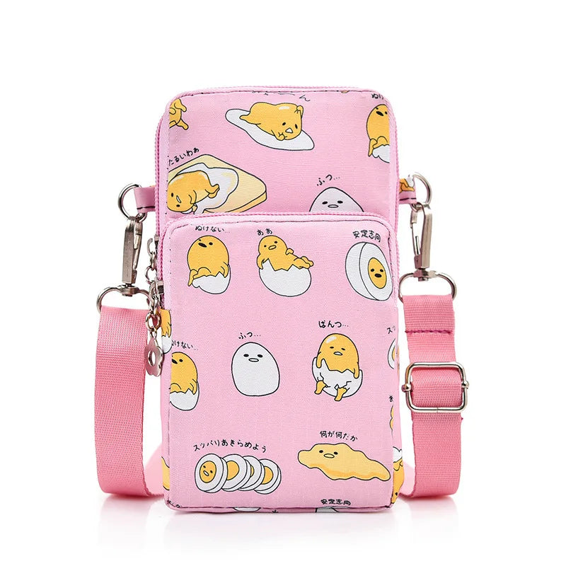 Sanrio New Gudetama Mobile Messenger Bag Lazy Egg Mini Small Bag Coin Purse Pink x Yellow Food - Tophatter Daily Deals