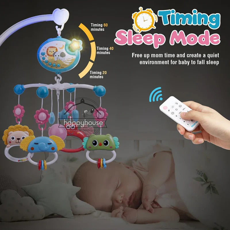 Musical Baby Mobile Projection Remote Newborn Sensory Toys - Tophatter Daily Deals