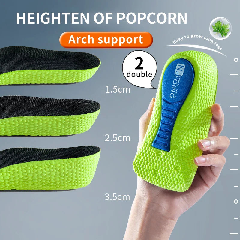 Height Increase Memory Foam Insoles With Arch Support Plantar Fascia Insole - Tophatter Daily Deals