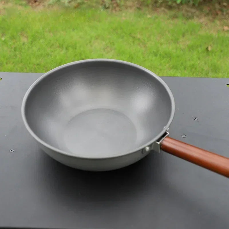 Camping Frying Pan Folding Handle Dark Grey Camp Cooking - Tophatter Daily Deals
