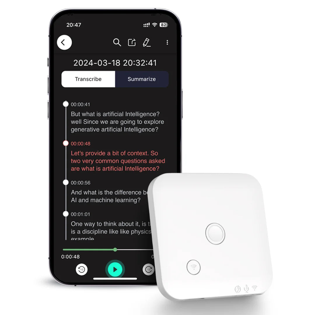 AI Voice Recorder 64GB With Transcription And Translation White 64 GB - Tophatter Daily Deals