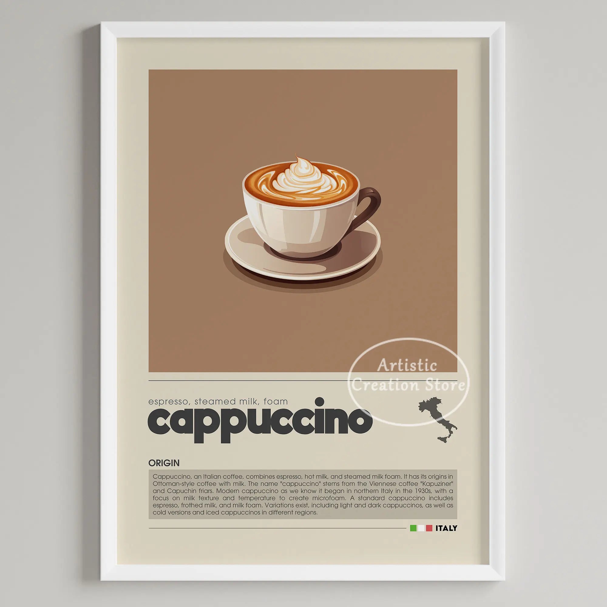 Coffee Wall Art Six Panel Minimalist Kitchen Cafe Decor 6 - Tophatter Daily Deals