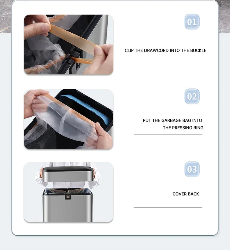 Trash Can 20L Stainless Steel Sensor Kitchen Bin Hands Free - Tophatter Daily Deals