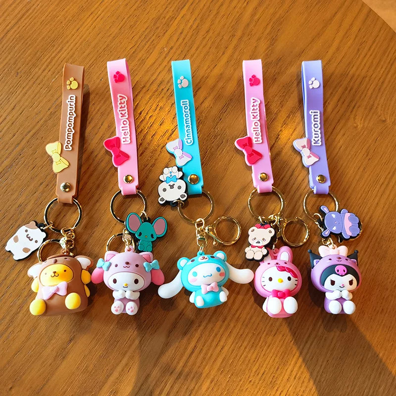 Kawaii Hello Kitty Keychain Sanrio My Melody Kuromi Cinnamoroll Car Key Ring Keychain Animals - Tophatter Daily Deals
