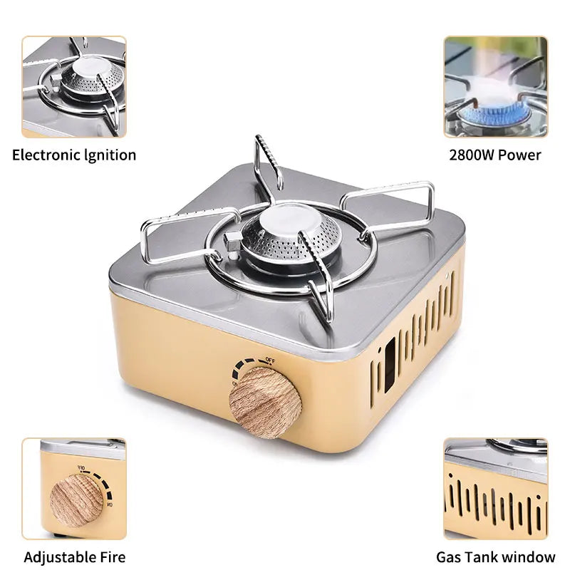 Camping Gas Stove 2800W Khaki Camp Cooking - Tophatter Daily Deals