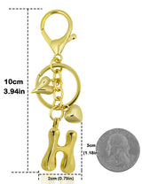 Personalized Keychain Gold Bubble Letter Bag Charm Gift H - Tophatter Daily Deals