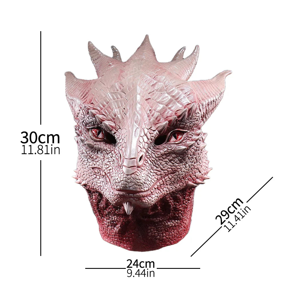 Dragon Mask Latex Cosplay Helmet Halloween 2025 Realistic Dragon mask - Tophatter Daily Deals