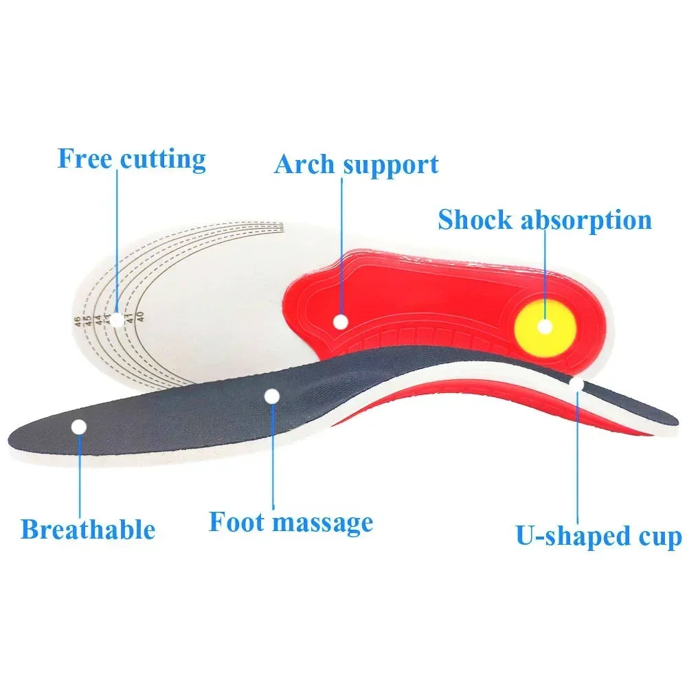 Orthopaedic Shock Absorbing Insoles With Arch Support Plantar Fascia Insole - Tophatter Daily Deals