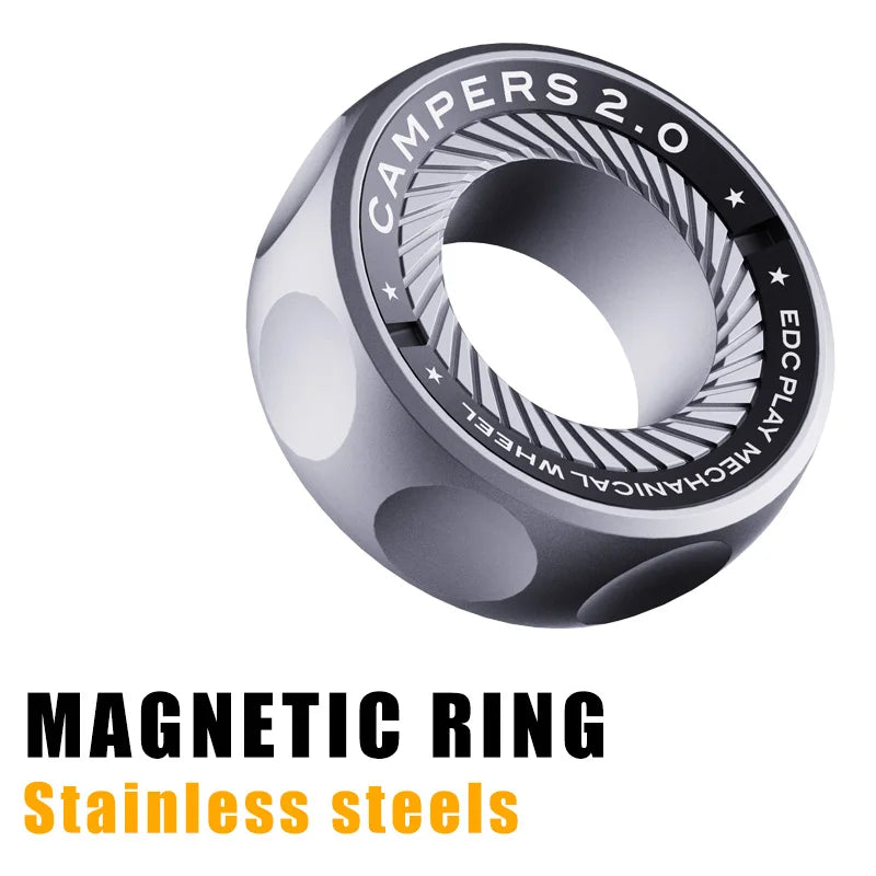 Magnetic Ratchet Fidget Ring Stainless Steel EDC Gift - Tophatter Daily Deals