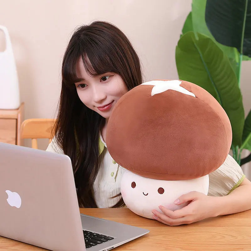 Mushroom Plush Toy Shiitake Mushroom Super Mario Level Up Food - Tophatter Daily Deals