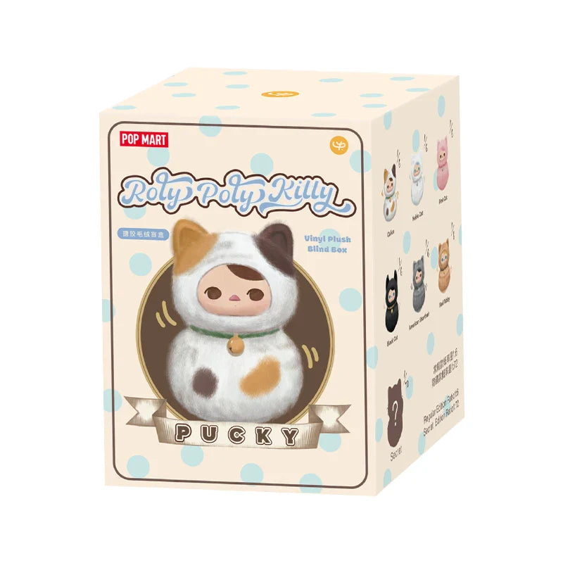 Genuine Pop Mart Pucky Roly-Poly Kitty Series - Vinyl Plush Blind Box 1 Unopened Blind Box Animals - Tophatter Daily Deals
