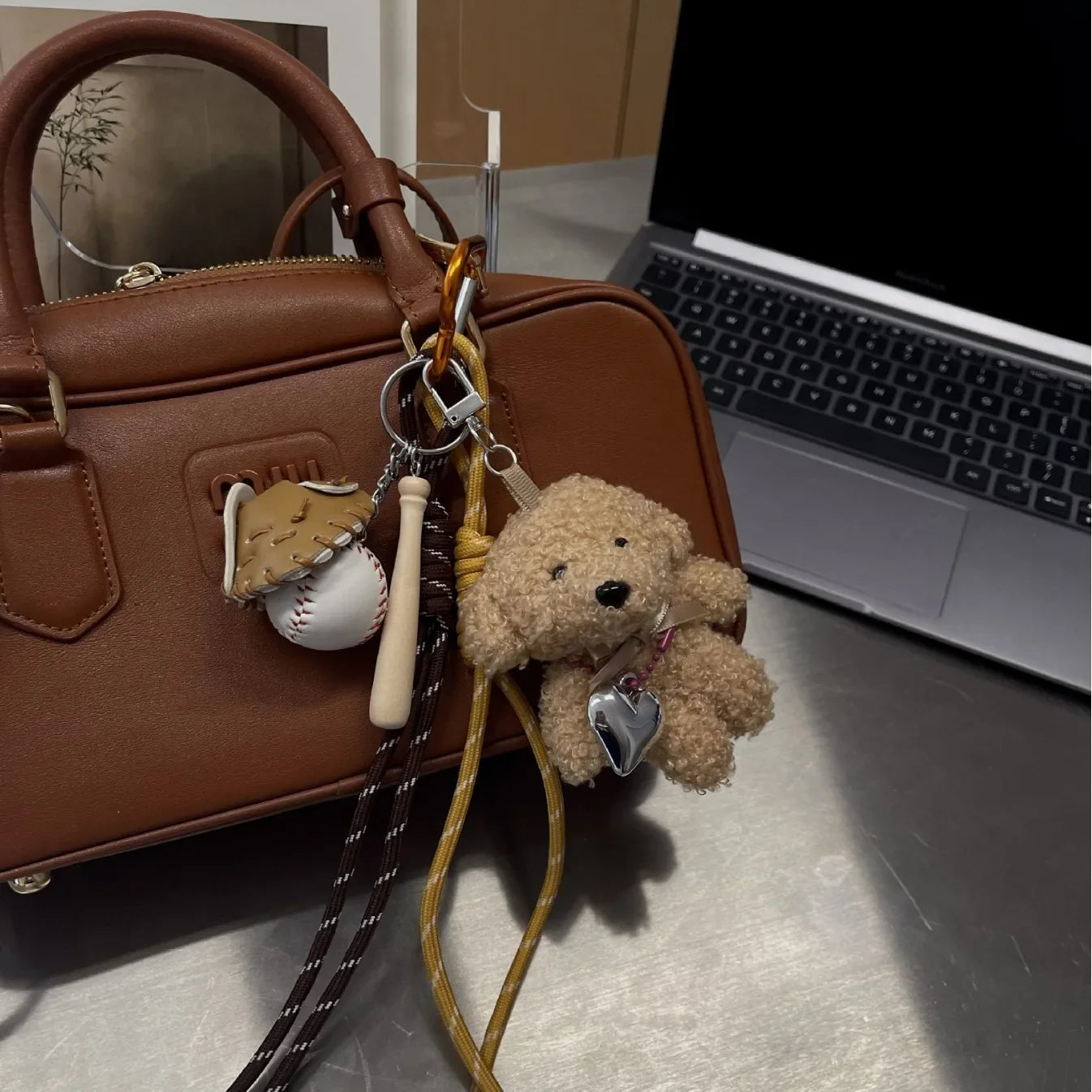 Plush Baseball Dog Key Chain Bag Charm Sport Cute Accessory - Tophatter Daily Deals