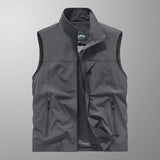 Waterproof Versatile Mens Vest - Sleeveless Polyester Gray - Tophatter Daily Deals
