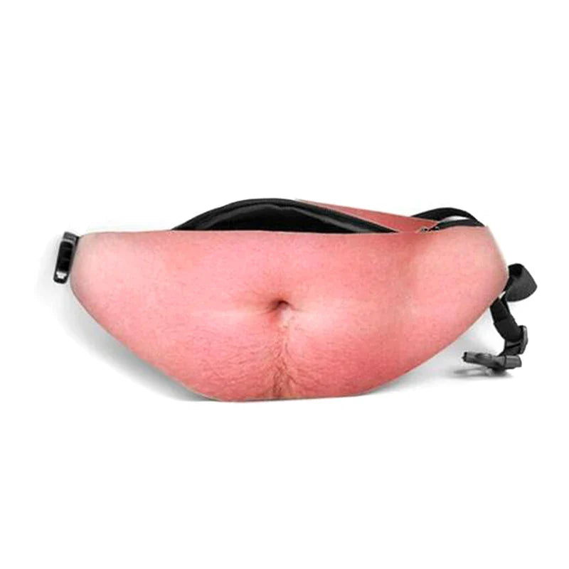 Funny Dad Bod Money Belt Bag Men Travel Bags Flesh Color Creative Fanny Pack Beer Fat Belly Bum Pouch Waist Bag A10 - Tophatter Daily Deals