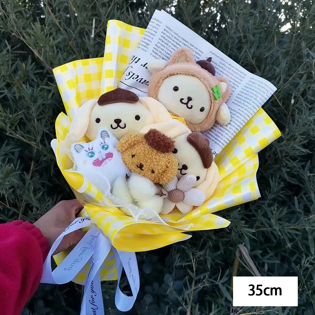 Sanrio Hello Kitty Plush Bouquet Flowers PomPom Purin (Yellow) Flowers - Tophatter Daily Deals