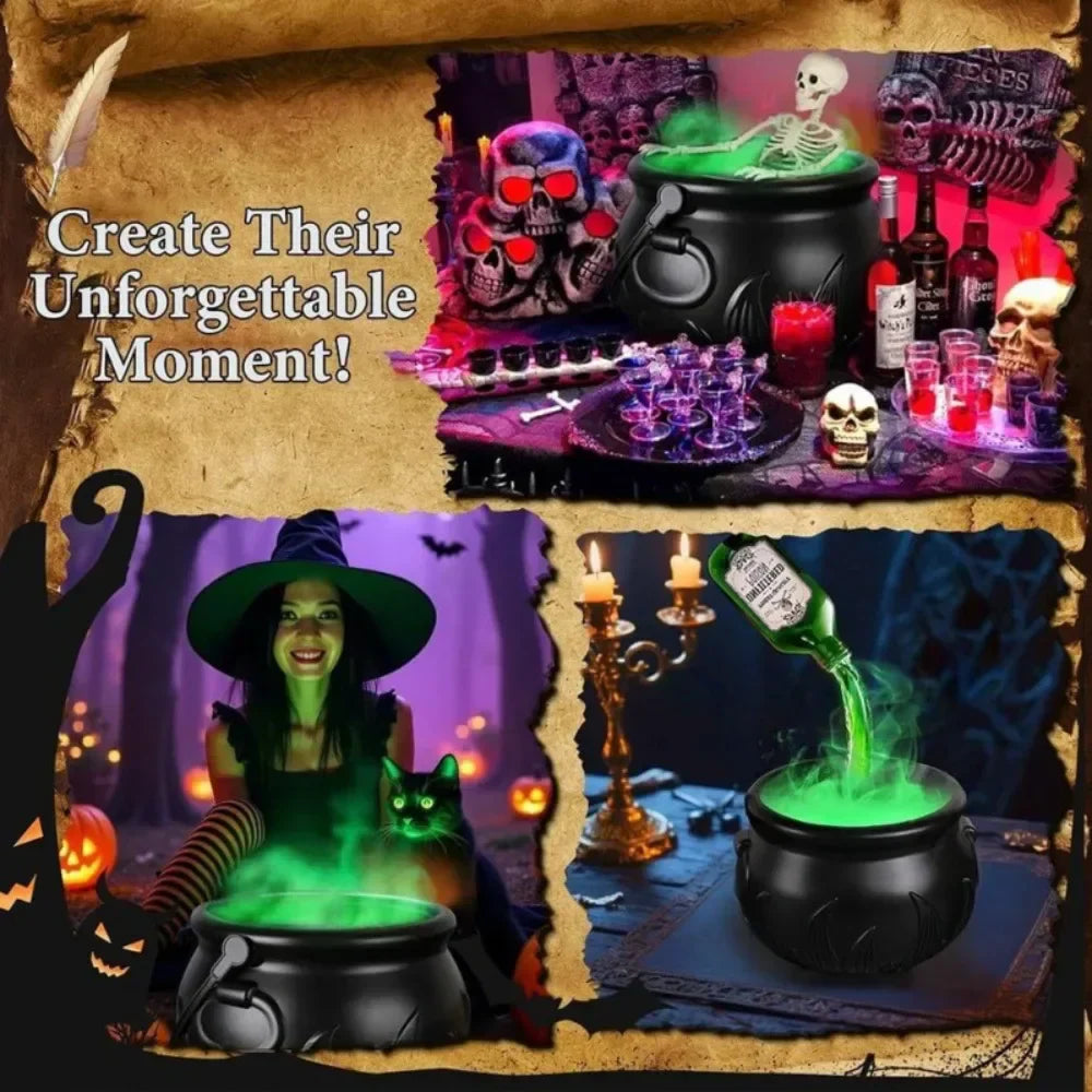 Witch Cauldron Fog Machine Halloween Prop With LED Glow - Tophatter Daily Deals