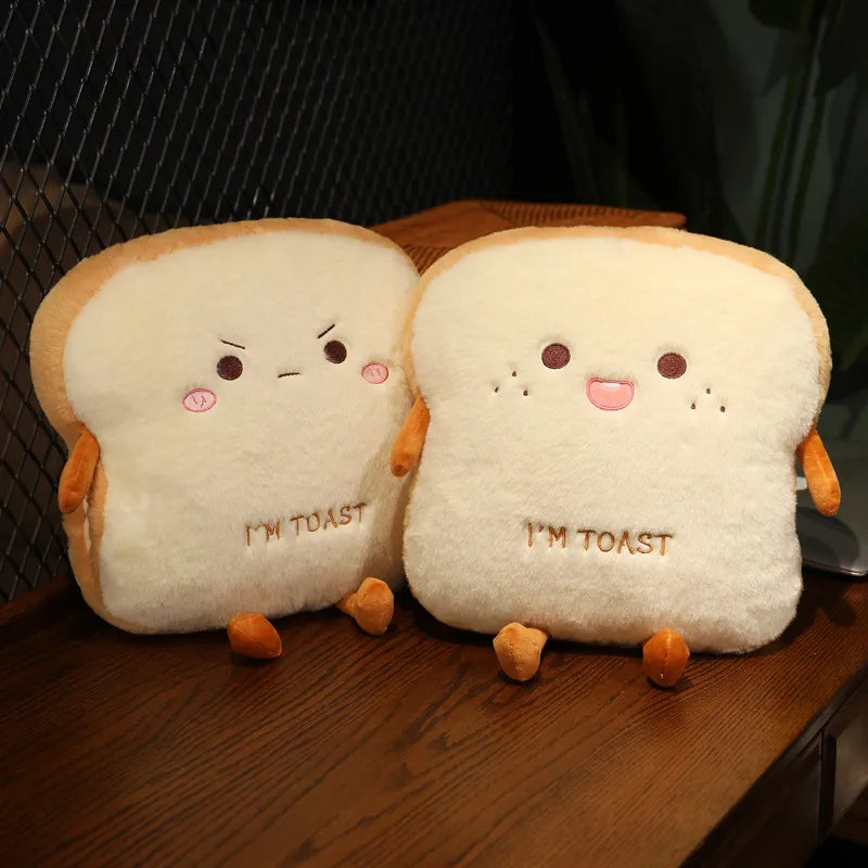 35cm Plush Bread Pillow Cute Toast Soft Warm Hand Cushion Loaf Stuffed Toy Plushie Food - Tophatter Daily Deals
