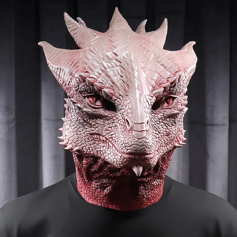 Dragon Mask Latex Cosplay Helmet Halloween 2025 Realistic - Tophatter Daily Deals