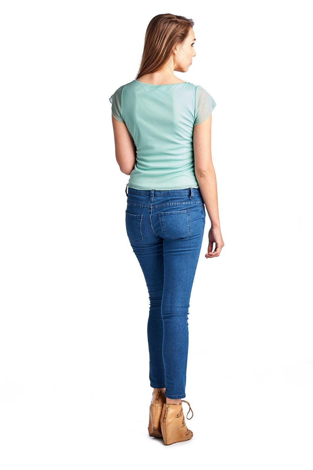 Women's Flutter Sleeve Wrap Top Tops - Tophatter Daily Deals