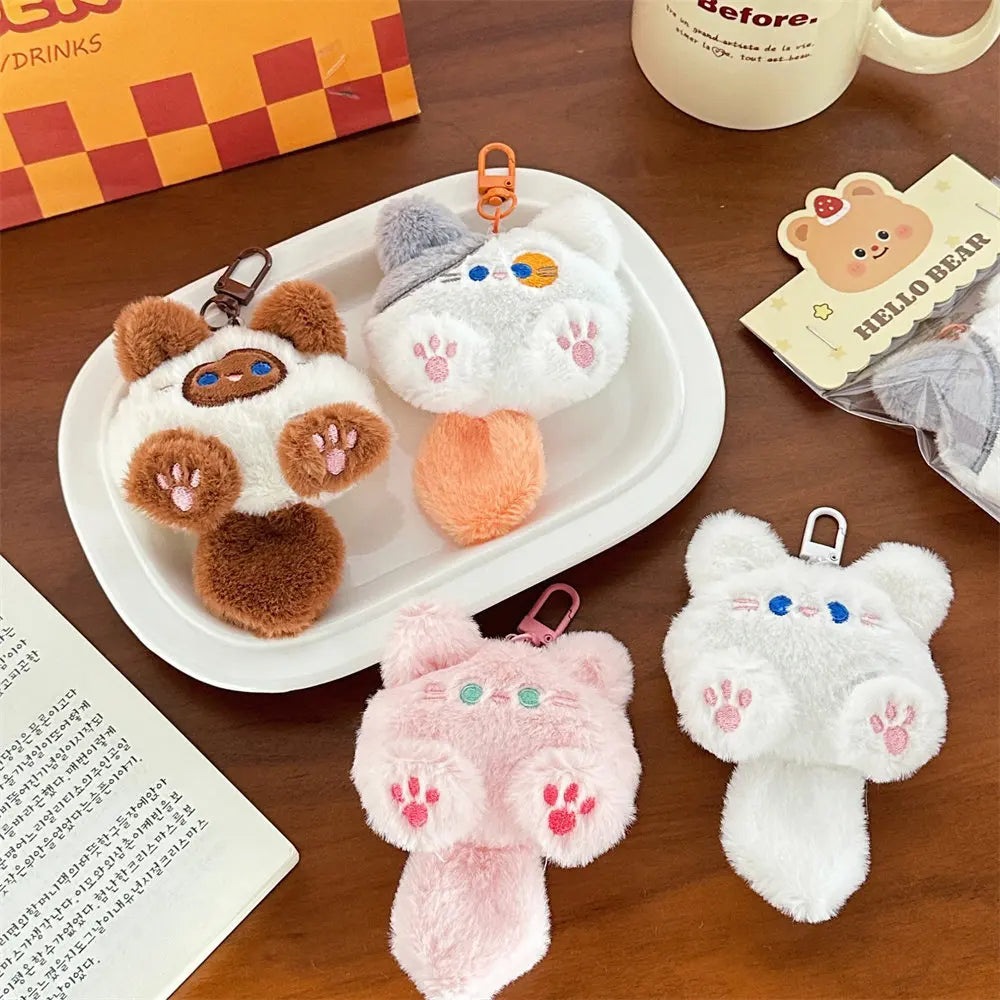 Plush Cat Keychain Cute Rabbit Fur Bag Charm Gift Decor - Tophatter Daily Deals