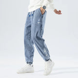 Stretchy Relaxed Men's Denim Joggers - Baggy Tapered, Denim - Tophatter Daily Deals
