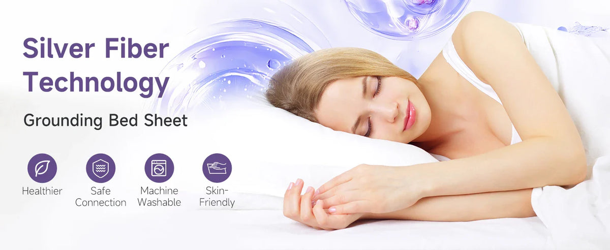 Earthing Grounding Bed Sheet 95 Cotton 5 Silver Fiber - Tophatter Daily Deals