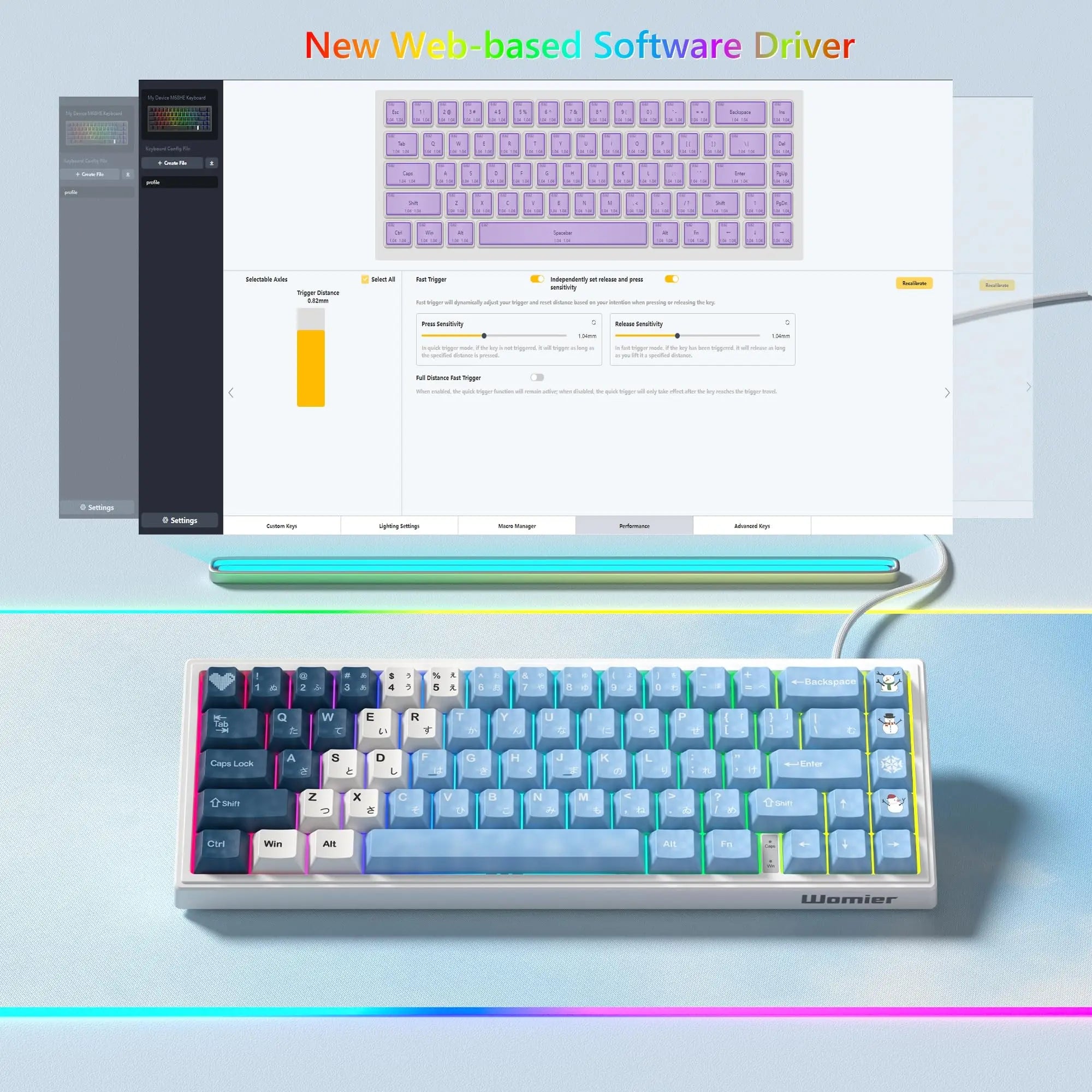Mechanical Keyboard 68-Key Hall Effect RGB Wired Compact - Tophatter Daily Deals