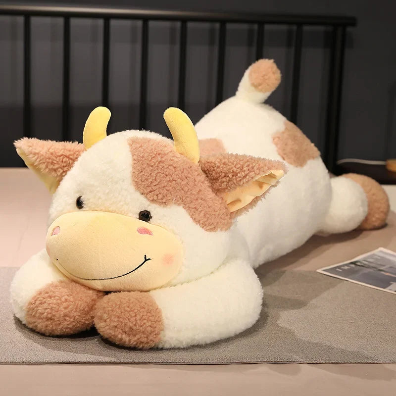 Milk Dairy Cow Plush Toy Stuffed Animal Cattle Brown Animals - Tophatter Daily Deals