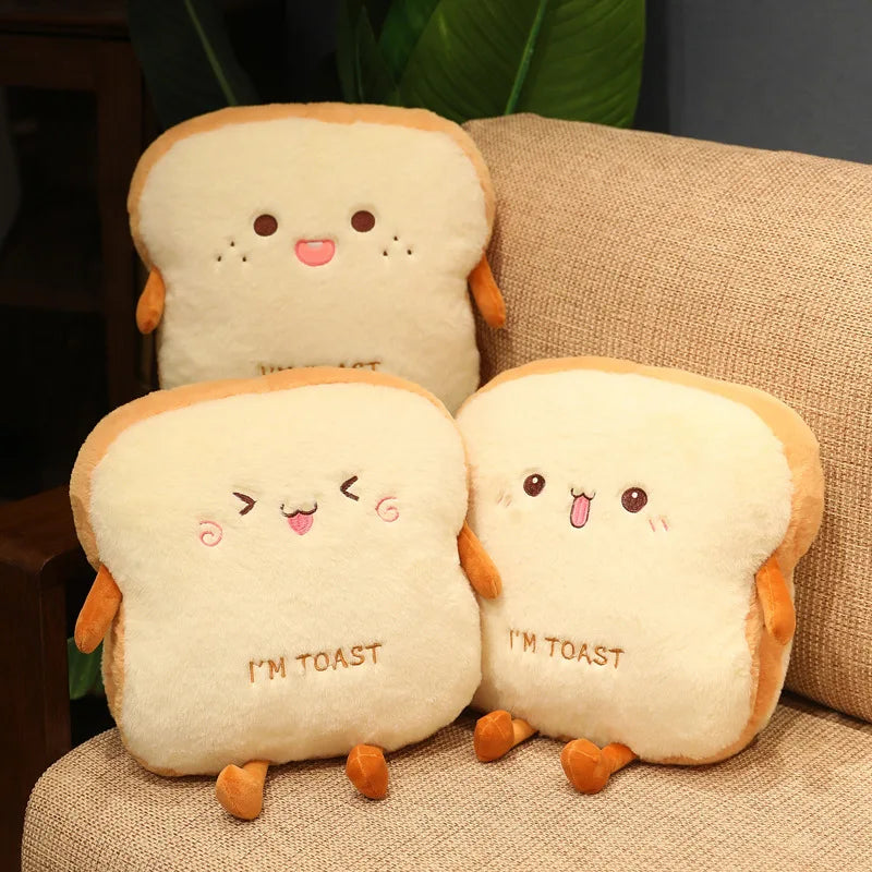 35cm Plush Bread Pillow Cute Toast Soft Warm Hand Cushion Loaf Stuffed Toy Plushie Food - Tophatter Daily Deals