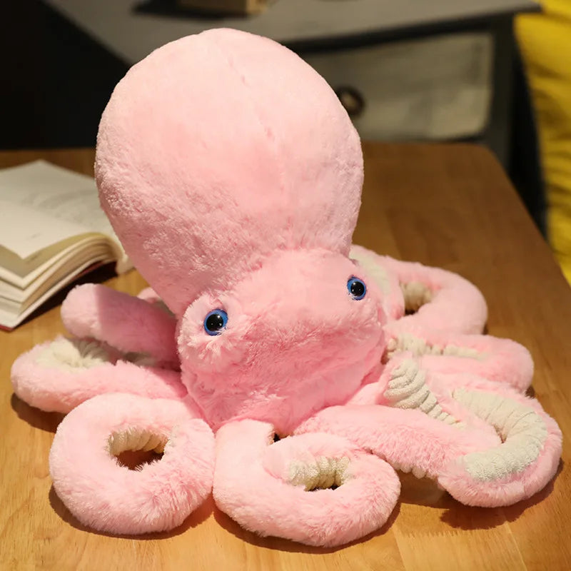 Plush Octopus Toy Lifelike Stuffed Sea Creature Pillow Pink MH - Tophatter Daily Deals