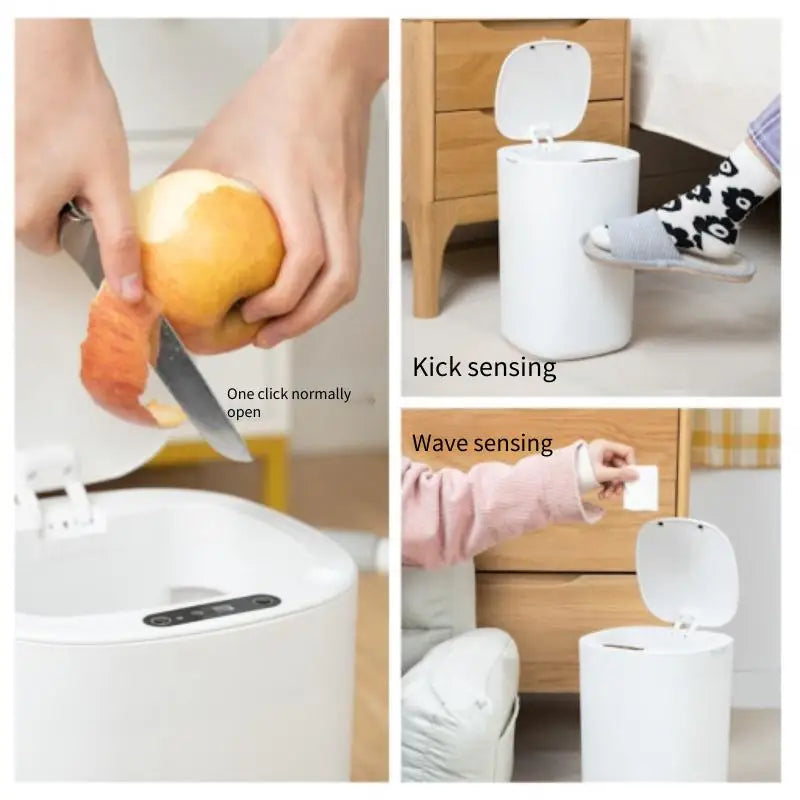 Smart Sensor Trash Bin With Flip Lid For Home Touchless - Tophatter Daily Deals