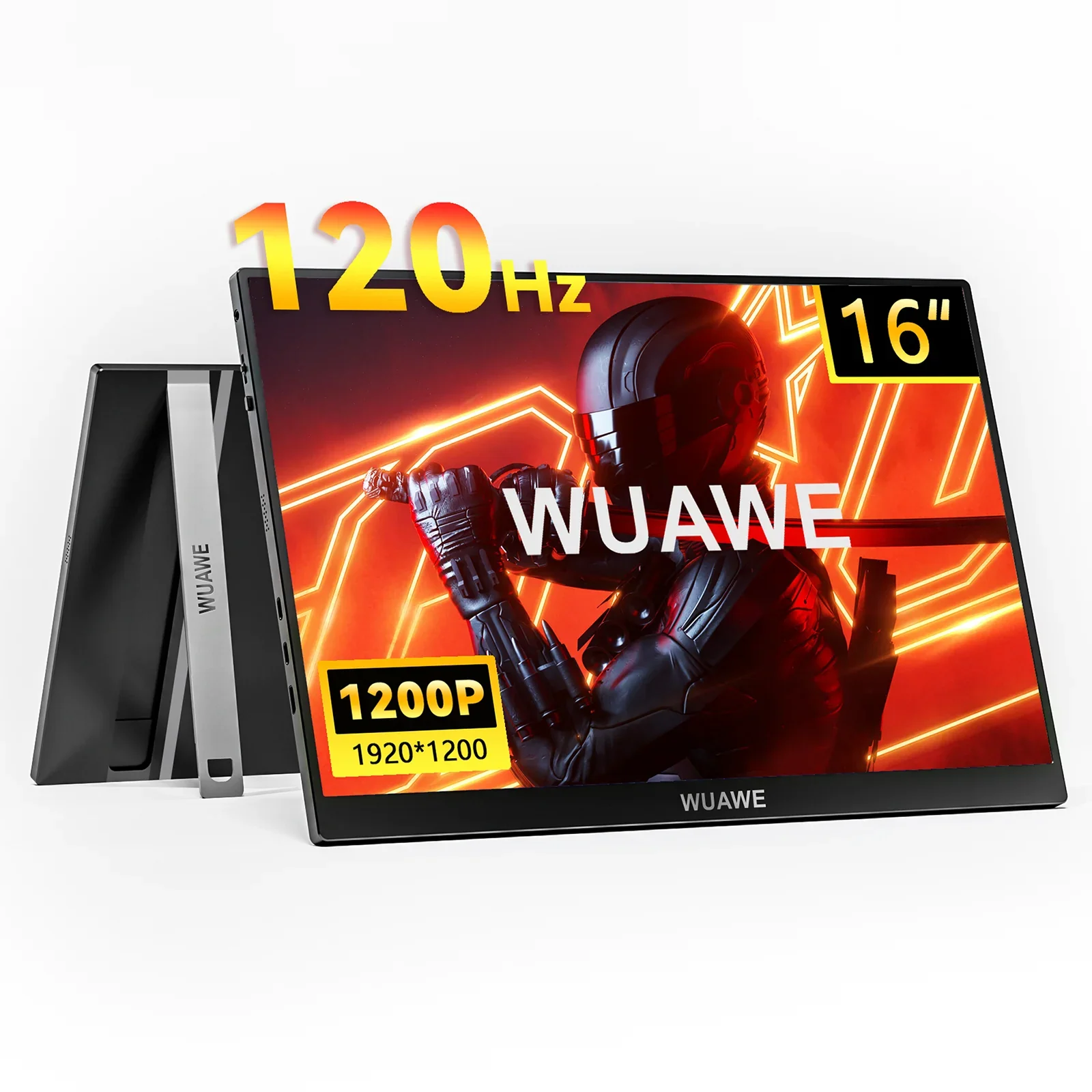 16 Inch 120Hz Portable Monitor 1920x1200 HDR Holiday Gift WAB160-12-7S Black - Tophatter Daily Deals