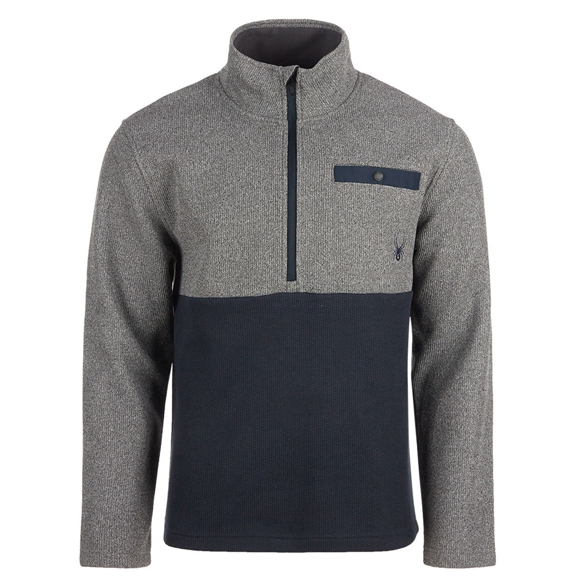 Spyder Men's Medallion Half Zip Pullover Heather Grey Half Zip & Quarter Zip - Tophatter Daily Deals