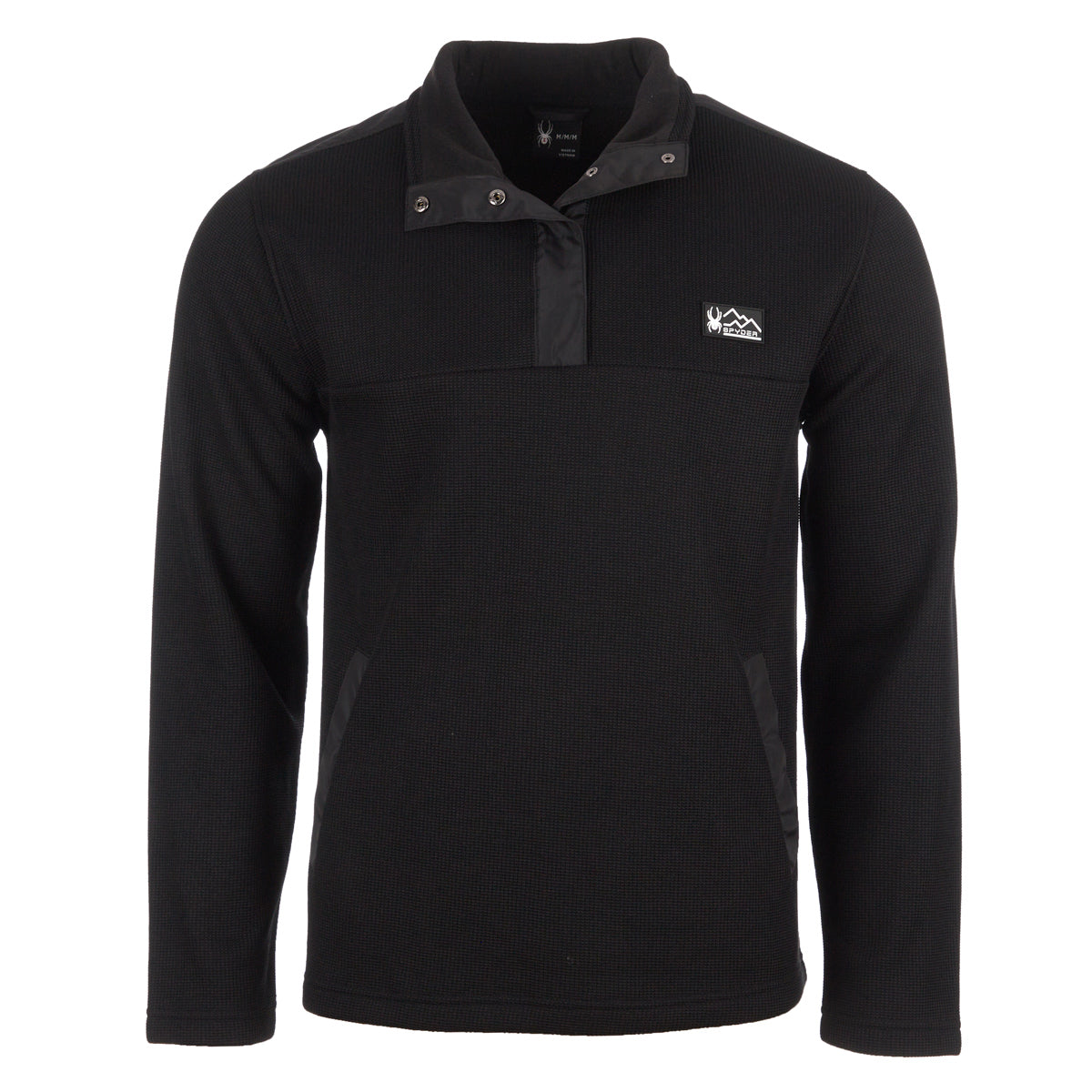 Spyder Men's Half Snap Pullover Black Long Sleeves - Tophatter Daily Deals