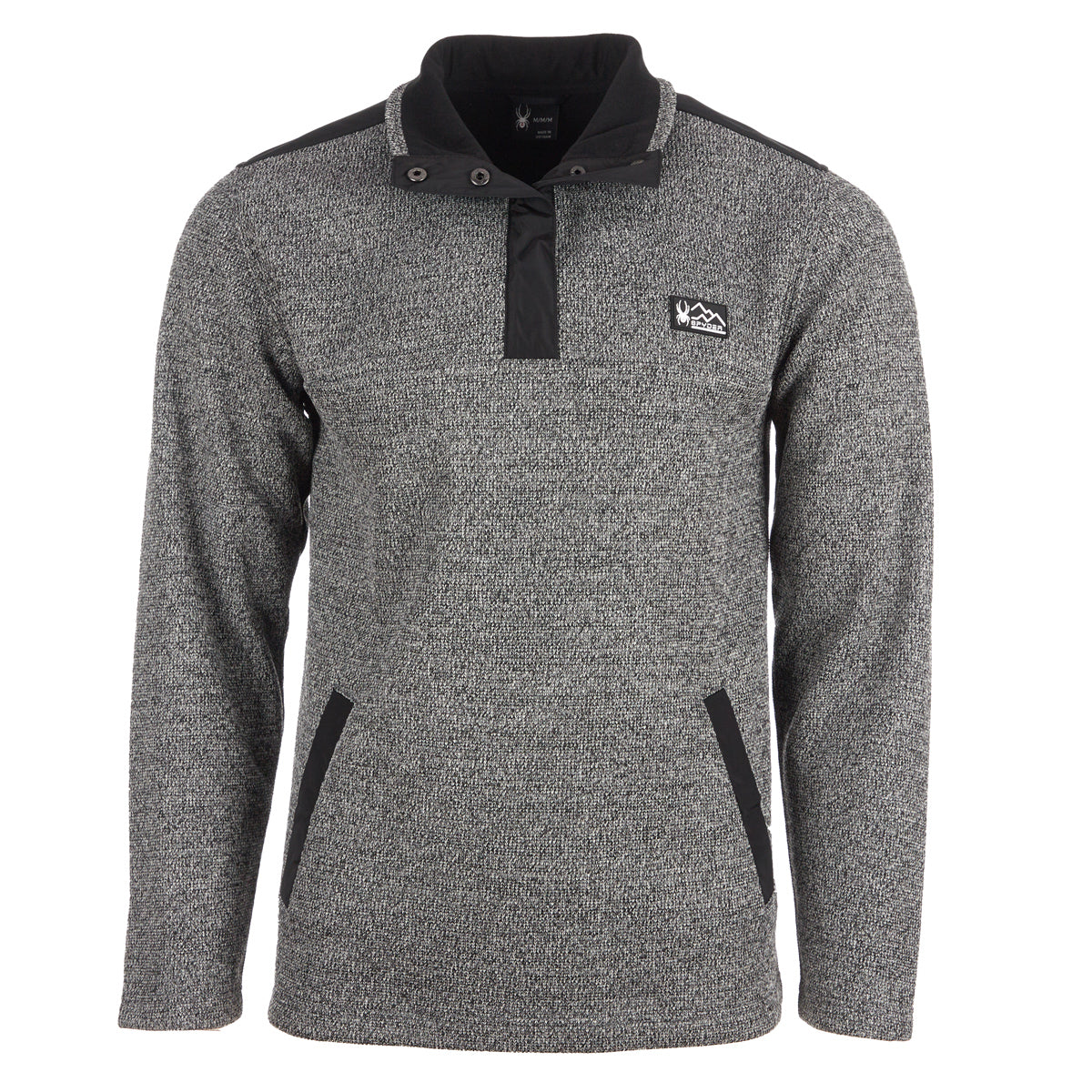 Spyder Men's Half Snap Pullover Charcaol Heather Long Sleeves - Tophatter Daily Deals